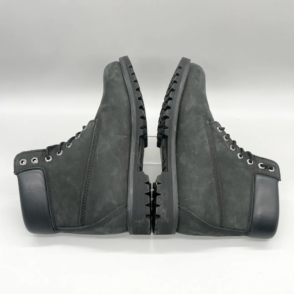 Timberland 6 Inch Classic Waterproof Boots Black Nubuck Mens 13M Work Rugged USA